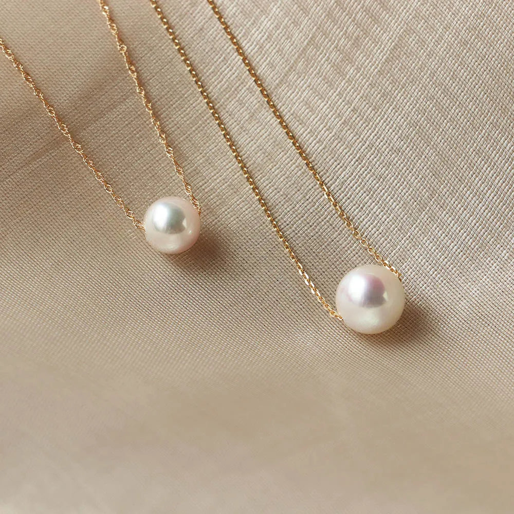 Delicate Micro Chain Pearl Necklace – Premium Finish