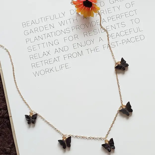 Golden Chain  Butterfly Pendant Necklaces