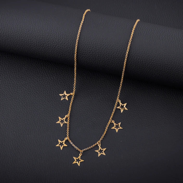 Golden-Plated Star Chain Necklace