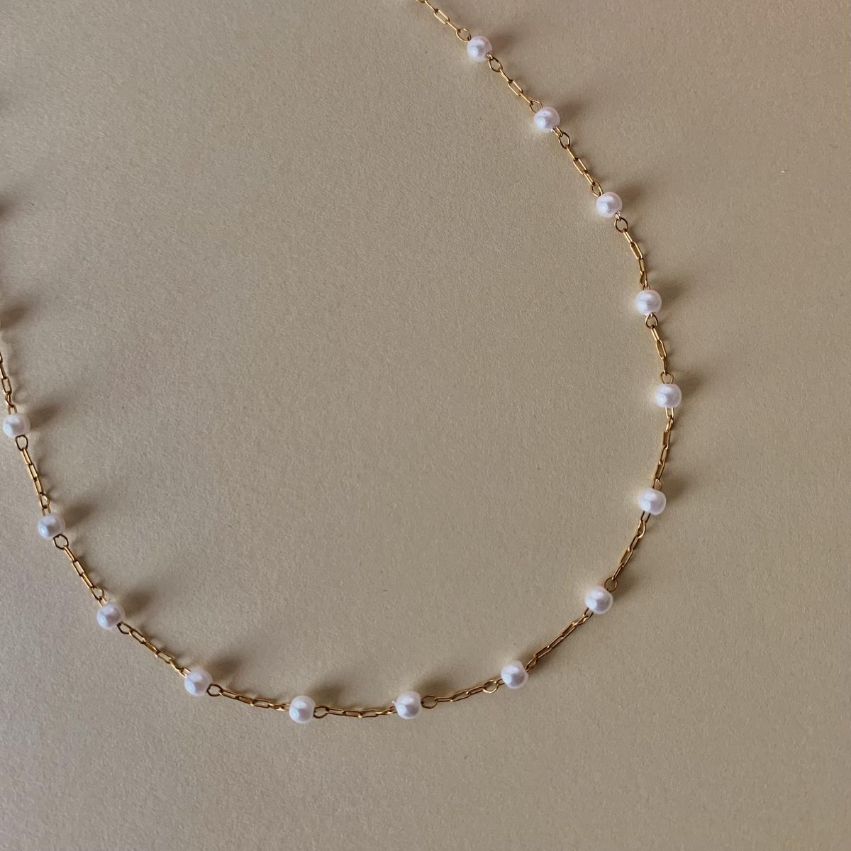Dainty Pearl Chain Necklace