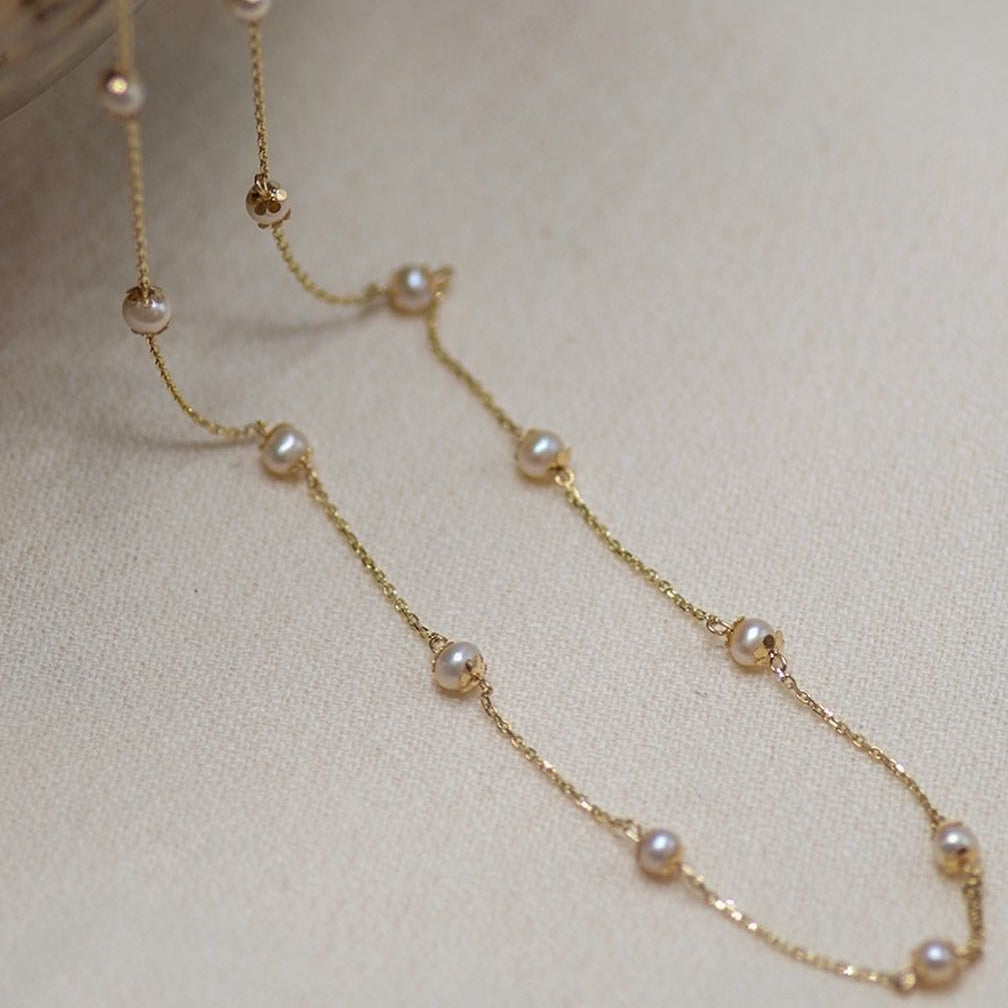 Dainty Pearl Chain Necklace