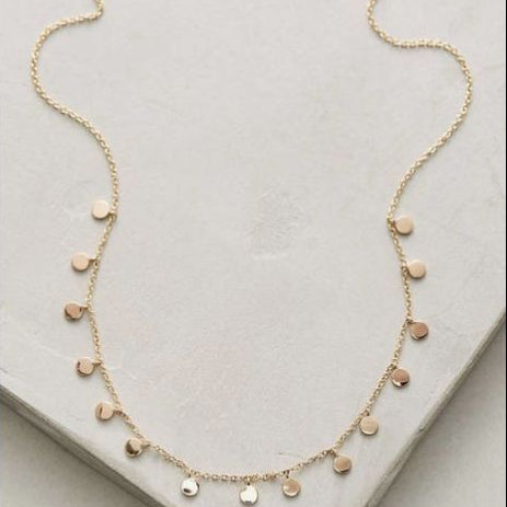 Minimal Round Charm Golden Necklace