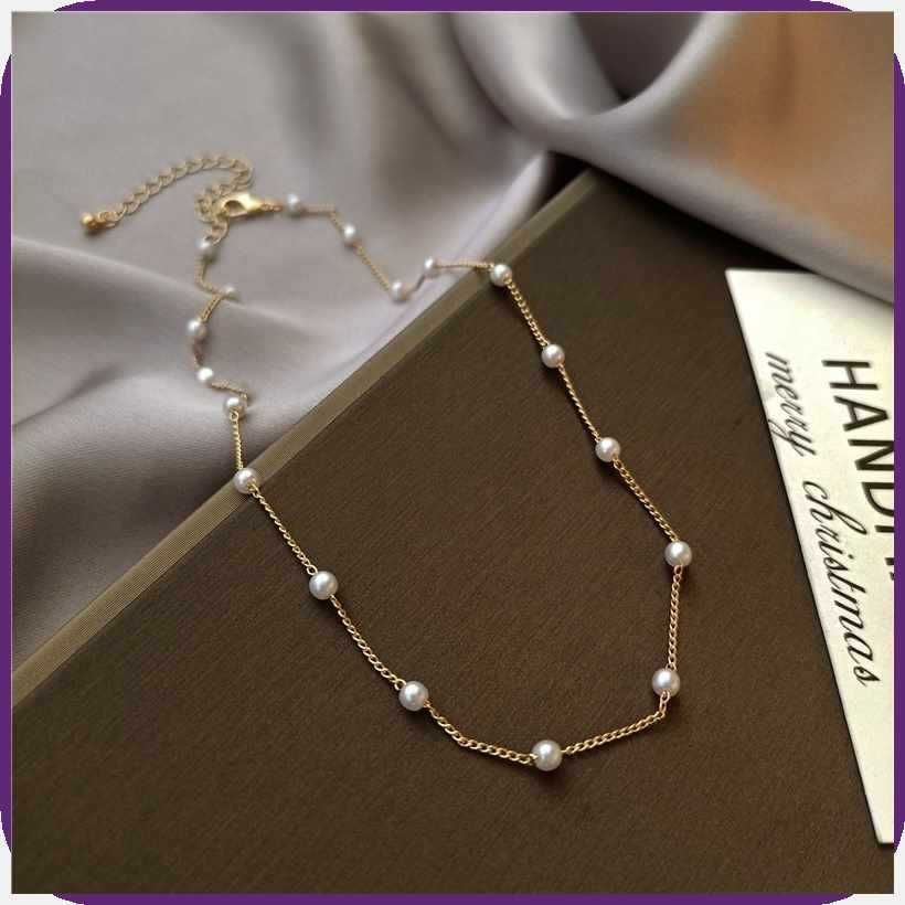 Dainty Pearl Chain Necklace