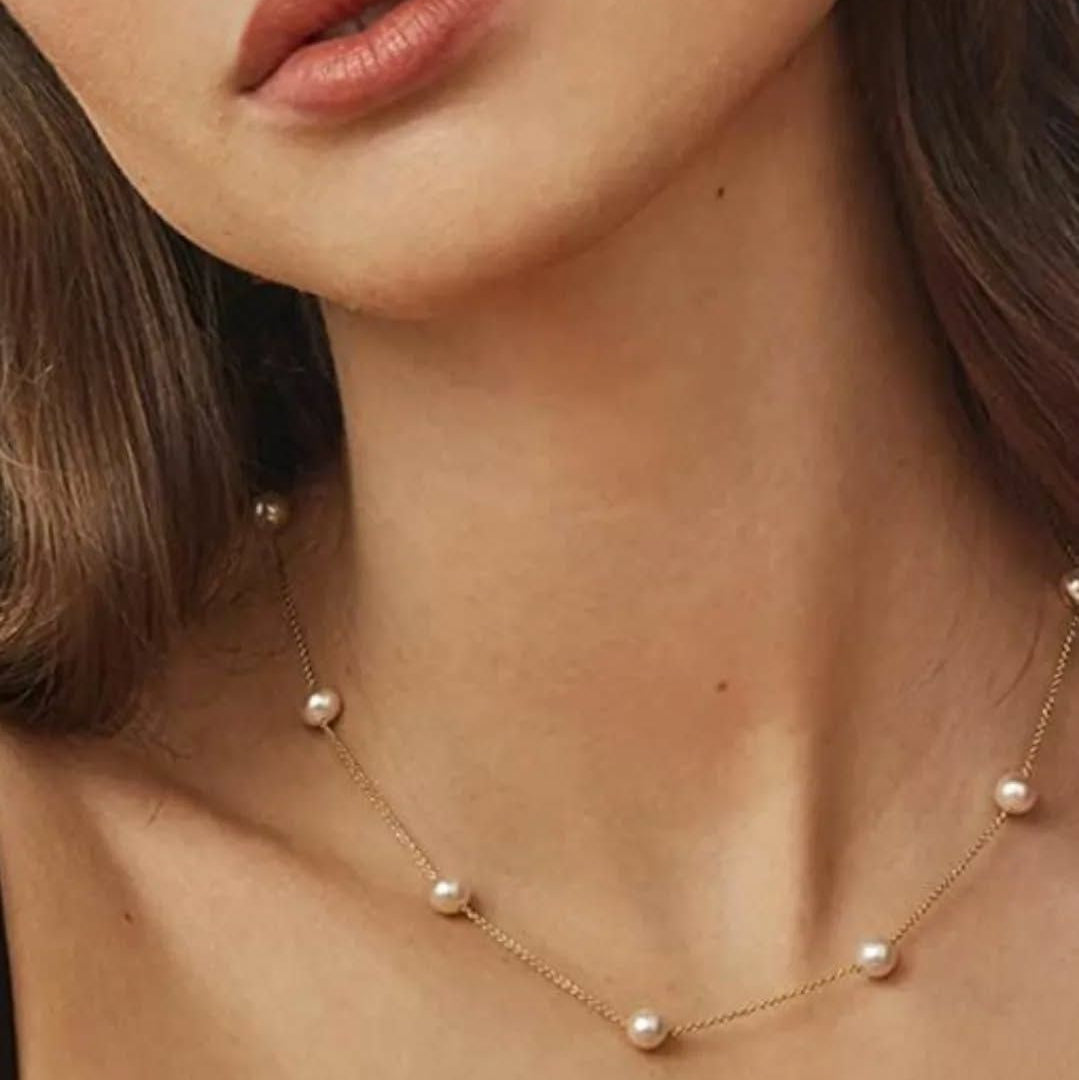 Dainty Pearl Chain Necklace