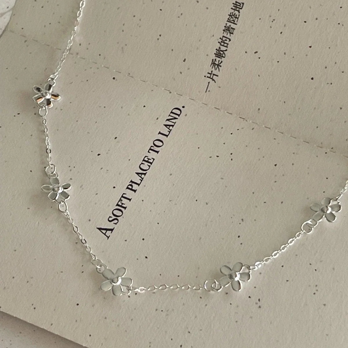 Elegant Silver Flower Charm Necklace