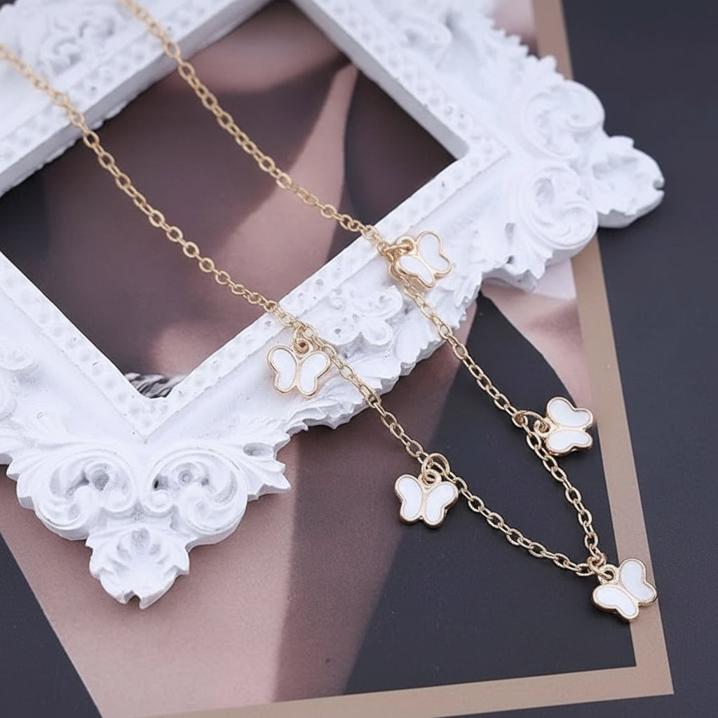 Golden Chain  Butterfly Pendant Necklaces