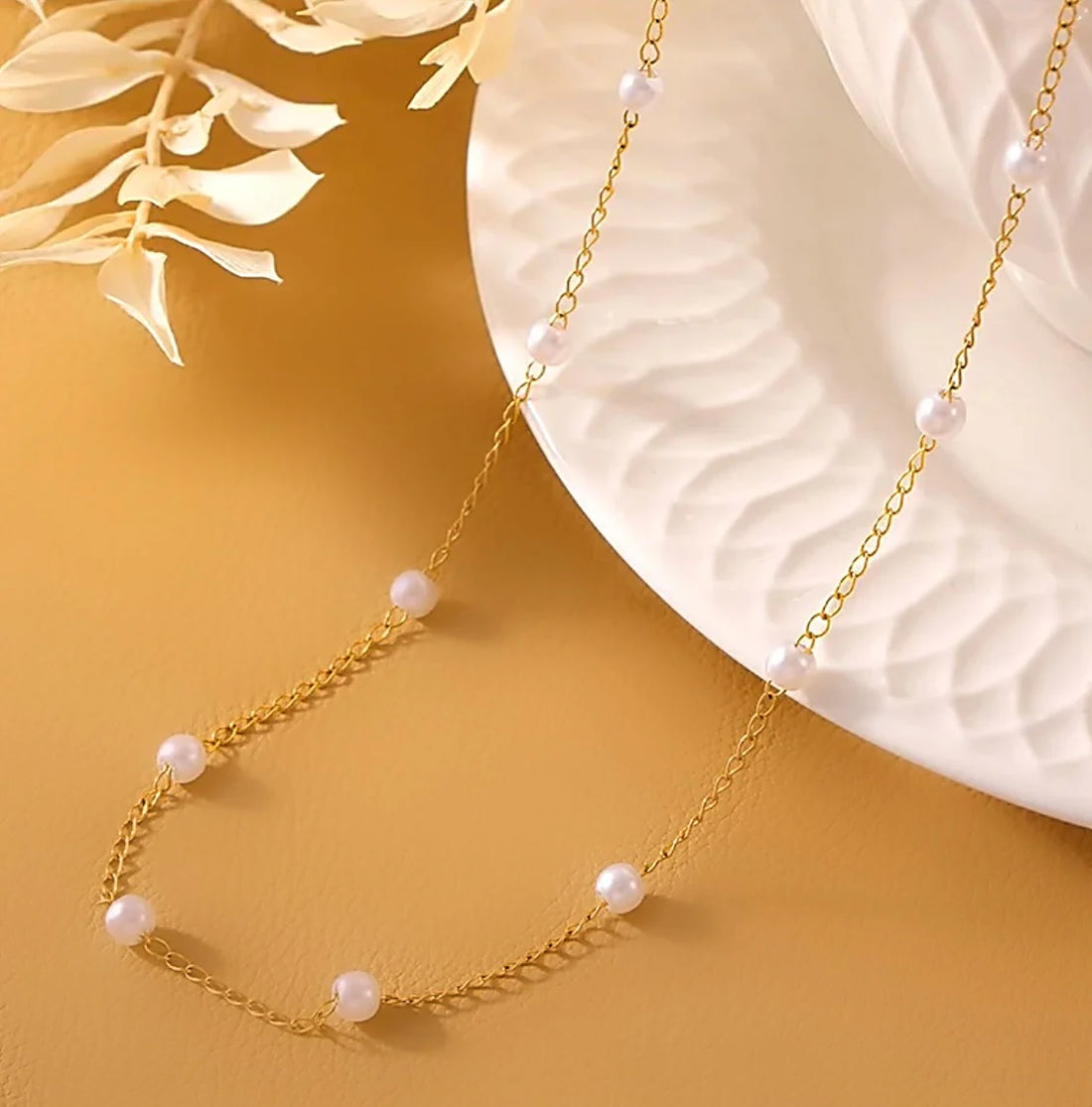 Dainty Pearl Chain Necklace