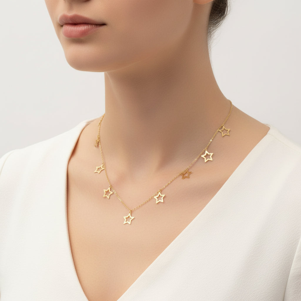 Golden-Plated Star Chain Necklace