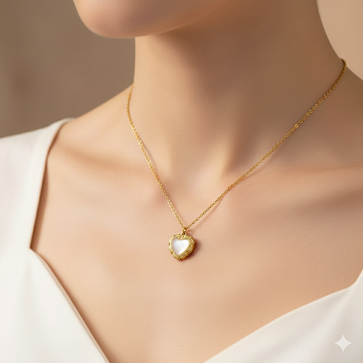 Vintage Retro Charm Heart Necklace