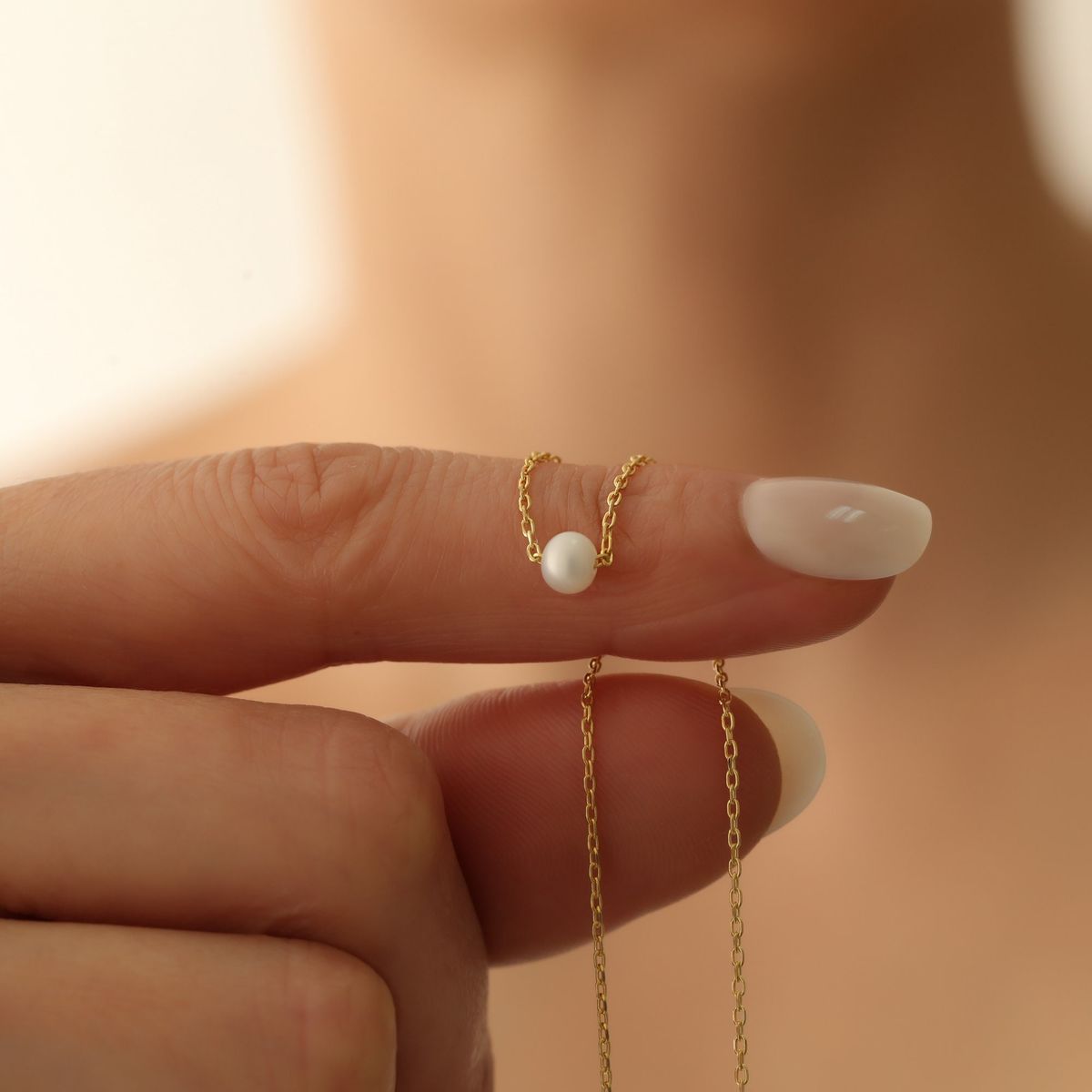Micro Golden Plated Ball Pendant Necklace