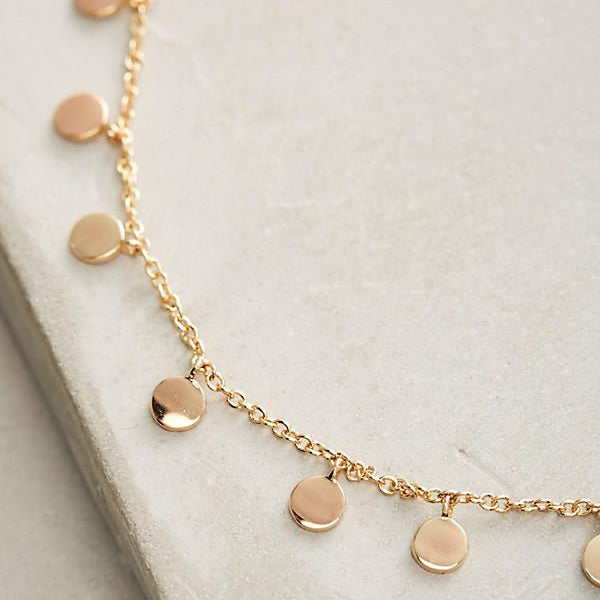 Minimal Round Charm Golden Necklace
