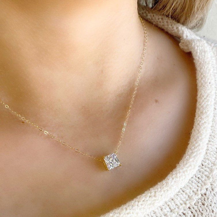 Elegant Cushion-Cut Diamond Pendant Necklace