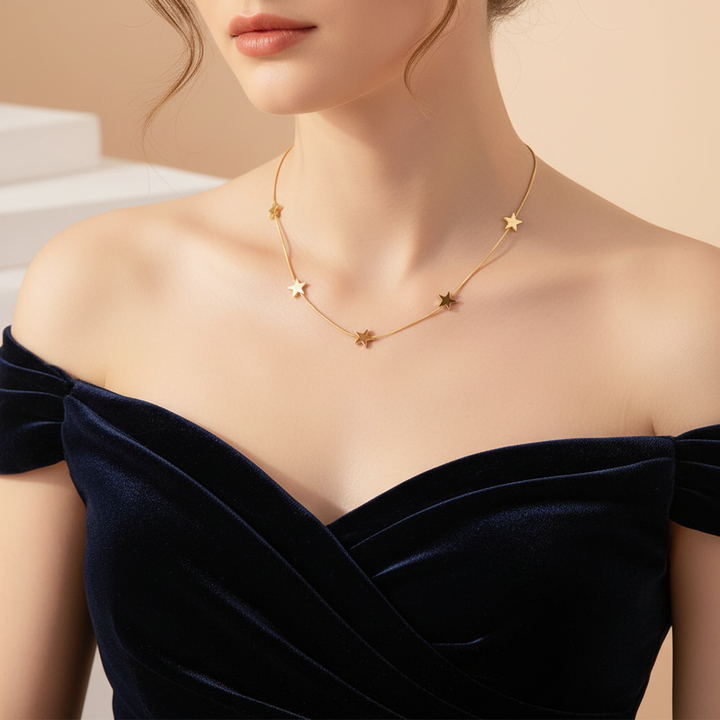 Dainty Golden Star Chain Necklace