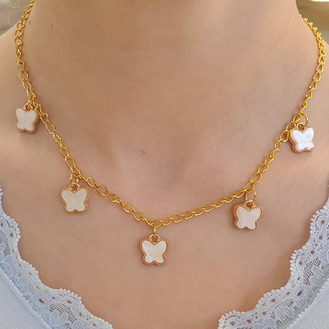 Golden Chain  Butterfly Pendant Necklaces