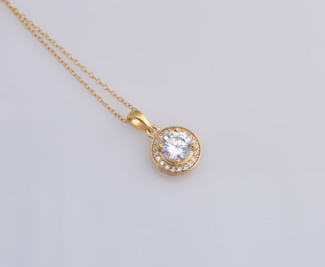 Round Silver Golden-Plated Pendant