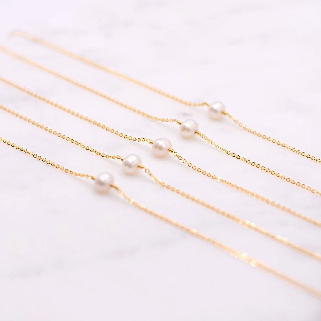 Micro Golden Plated Ball Pendant Necklace