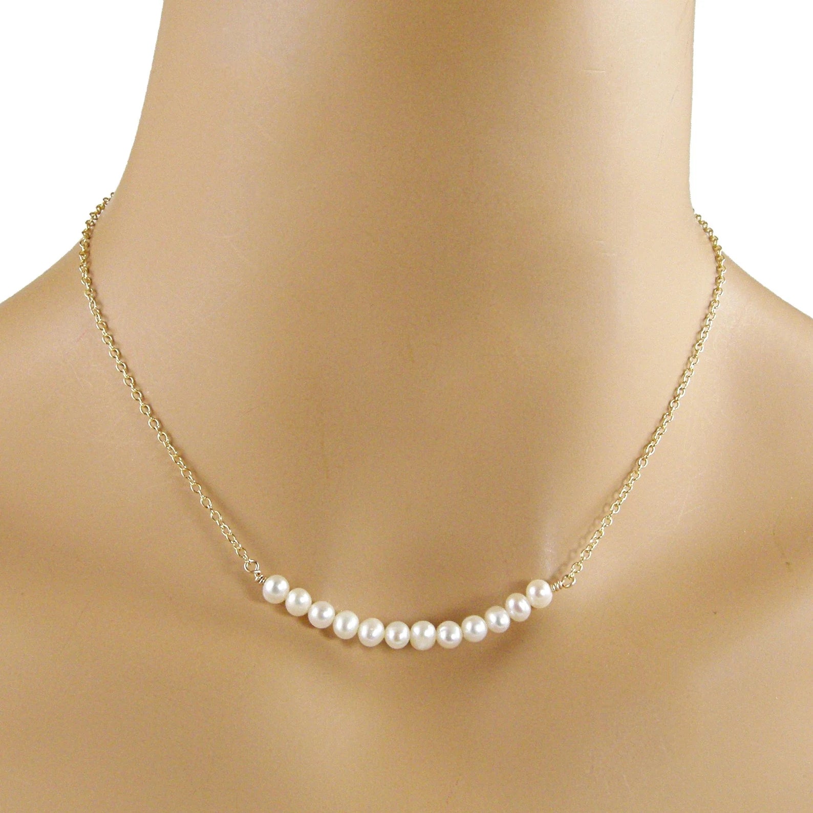 Golden Pearl Pendant Necklace