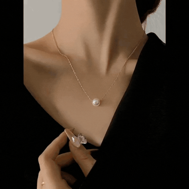 Delicate Micro Chain Pearl Necklace – Premium Finish