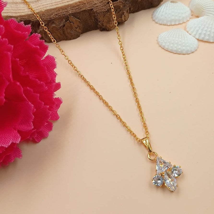 Elegant 4-Stone Pendant Necklace