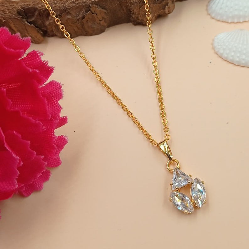 Elegant 3-Stone Pendant Necklace