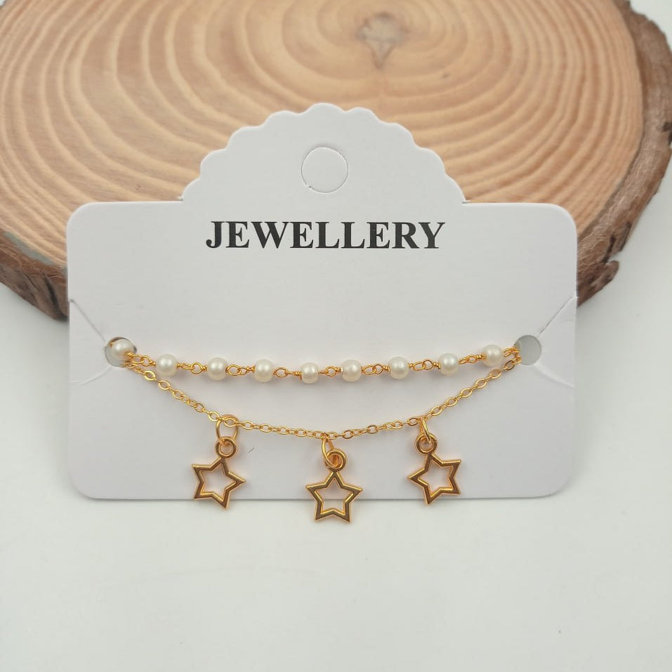 White Pearls Bracelet with Charm Star