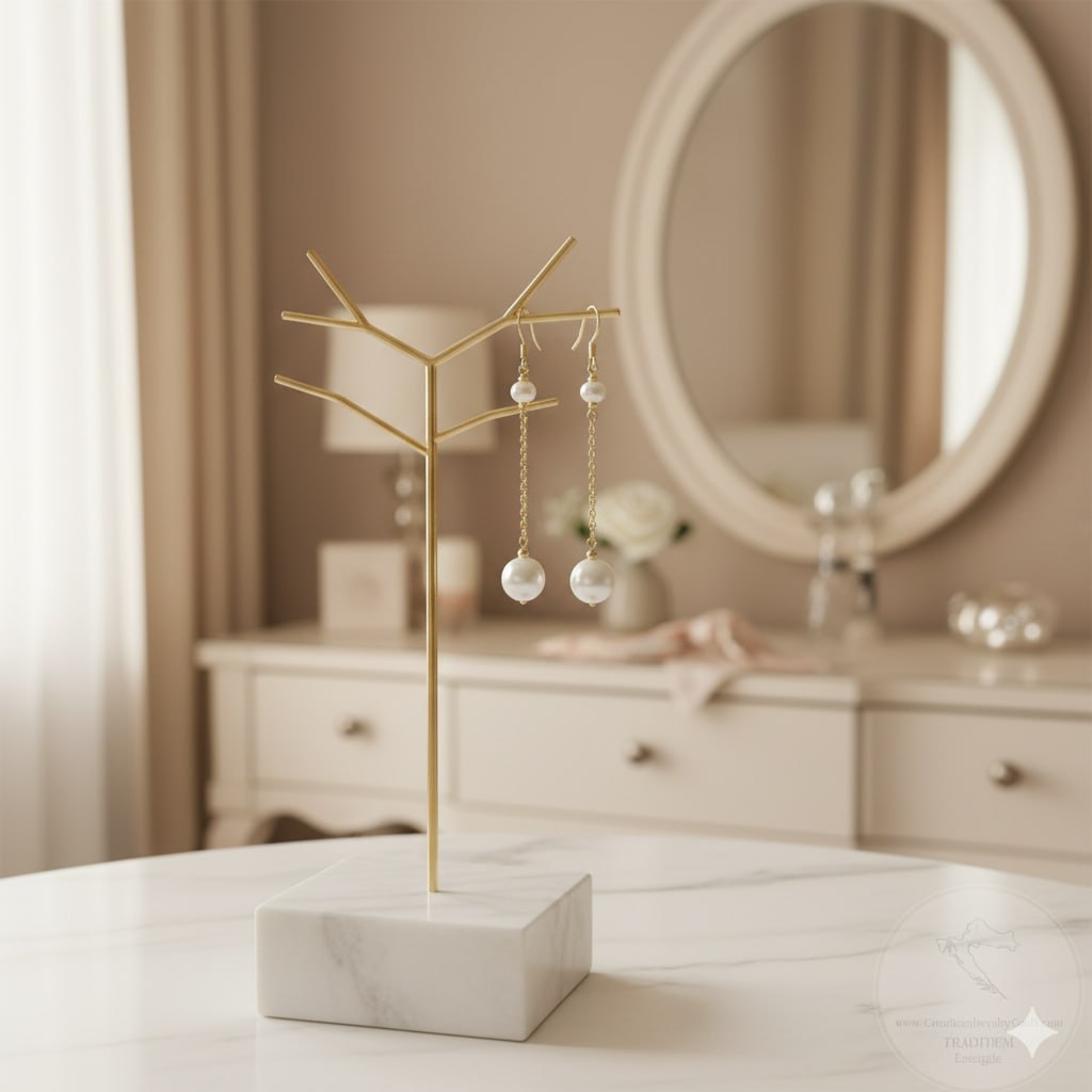 Twin Pearl Threader Earrings