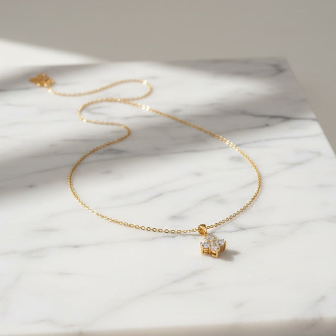 Elegant 4-Stone Pendant Necklace