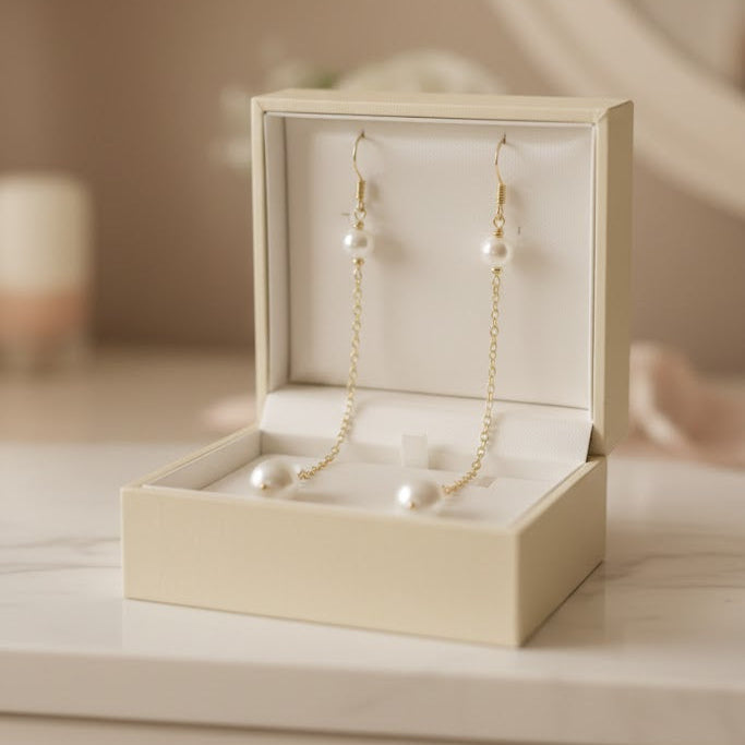 Twin Pearl Threader Earrings