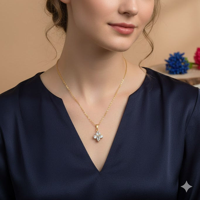 Elegant 4-Stone Pendant Necklace