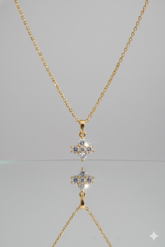 Elegant 4-Stone Pendant Necklace