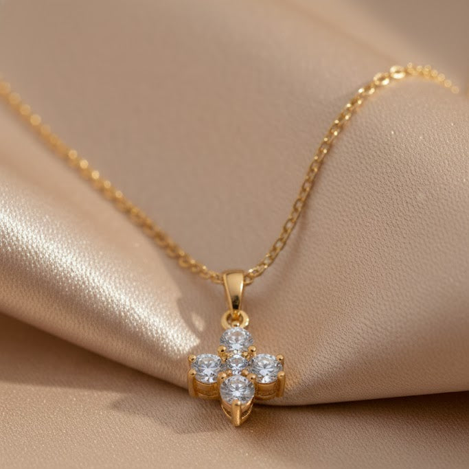 Elegant 4-Stone Pendant Necklace