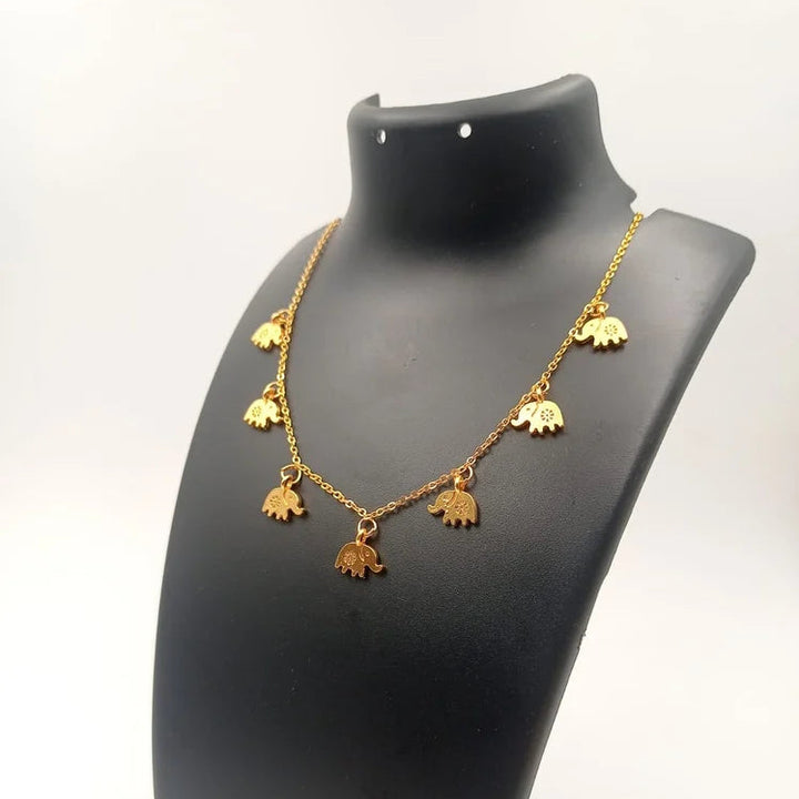 Golden-Plated Elephant Charm Necklace