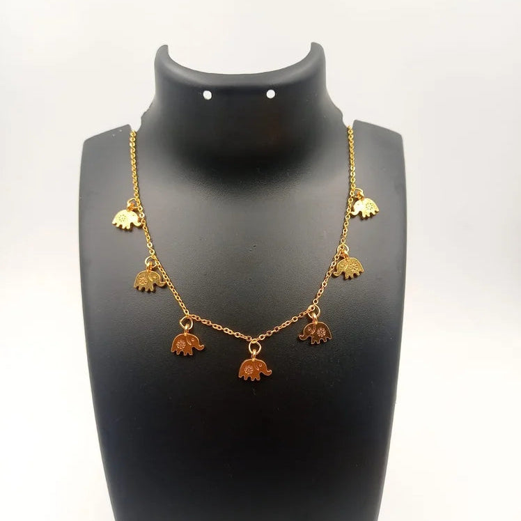Golden-Plated Elephant Charm Necklace
