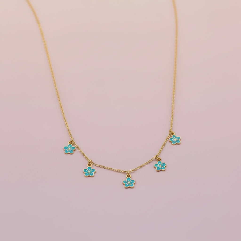 Golden Chain Flower Pendant Necklaces