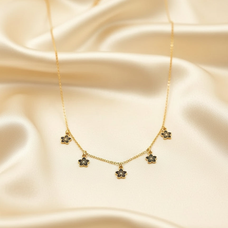 Golden Chain Flower Pendant Necklaces