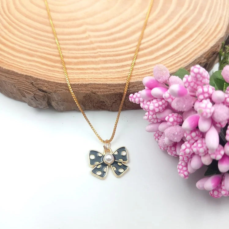 Pretty Pookie Bow Pendant Necklace