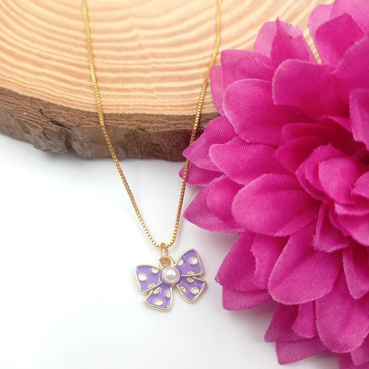 Pretty Pookie Bow Pendant Necklace