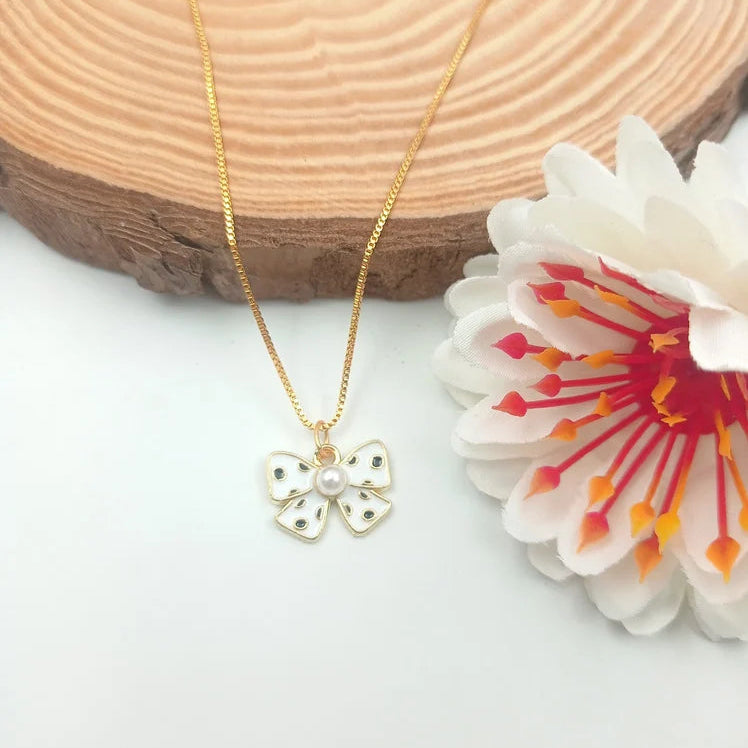 Pretty Pookie Bow Pendant Necklace