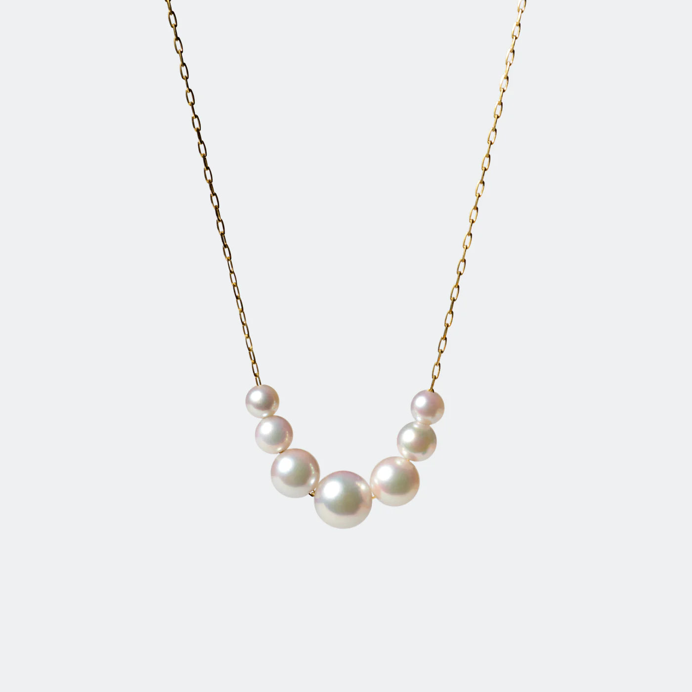 Graduated Pearl Chain Necklace